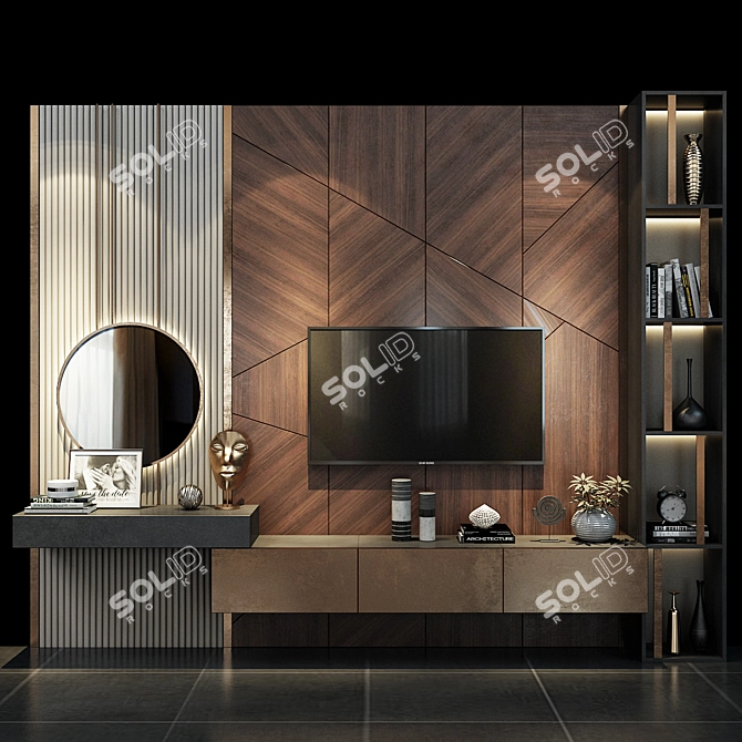 Modern Wall Mount TV Set 3D model image 4