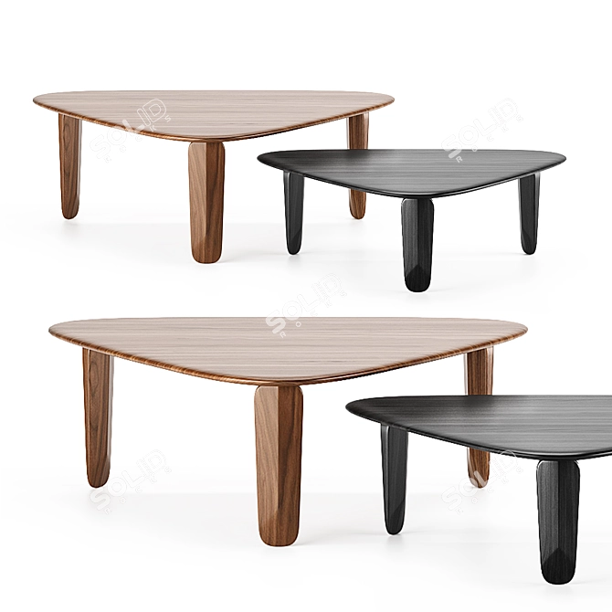 African-inspired KUYU Table Set 3D model image 1