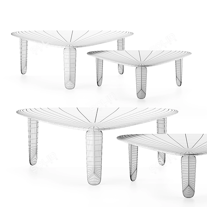 African-inspired KUYU Table Set 3D model image 2