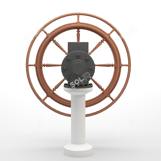 Premium Ship Steering Wheel in 4K 3D model image 4