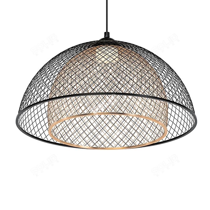 Eurofase Kenmore 16" Black & Gold Pendant 3D model image 1