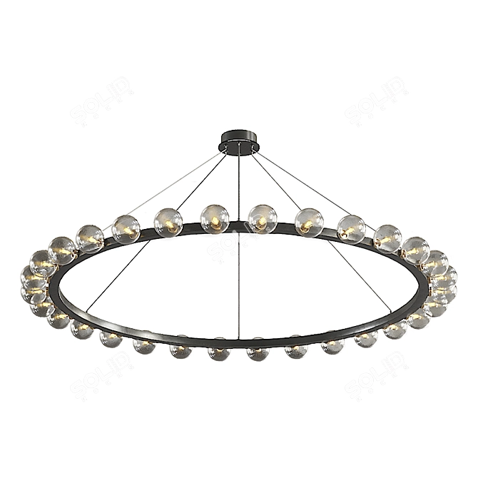 Elegant Glass Chandelier - Handle Studio 3D model image 1