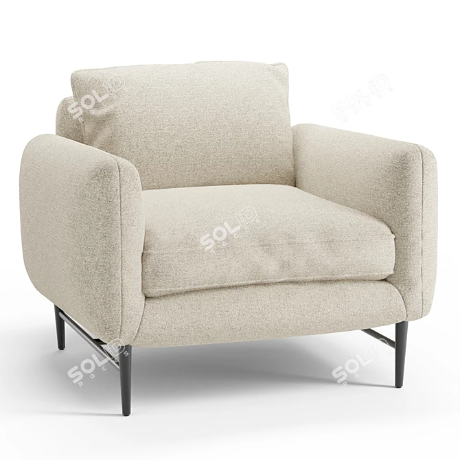 Modern Luxury Carlota Lounge Chair 3D model image 1