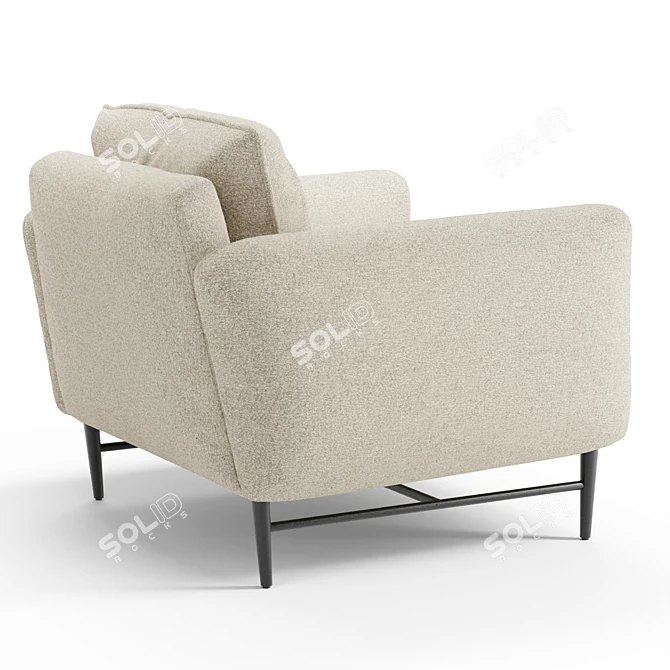 Modern Luxury Carlota Lounge Chair 3D model image 3