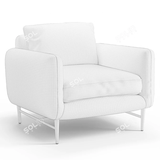 Modern Luxury Carlota Lounge Chair 3D model image 6