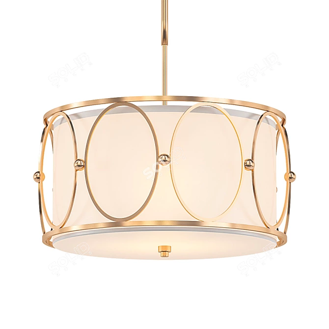 Elegant 3-Light Ovala Pendant 3D model image 1