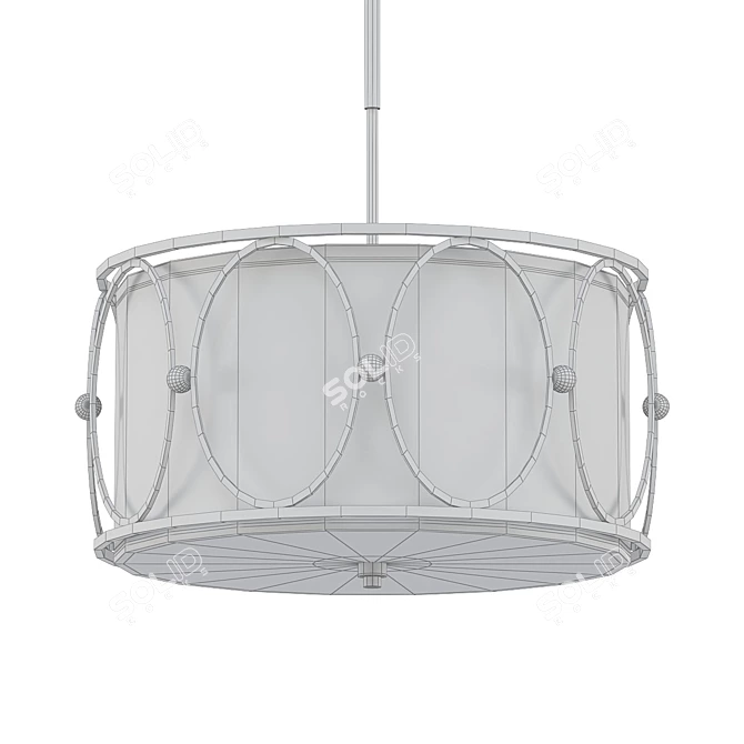 Elegant 3-Light Ovala Pendant 3D model image 2