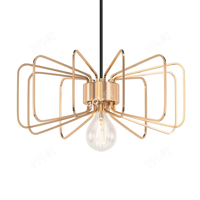 Polished Brass Pendant Light: Daisy 14 3D model image 1