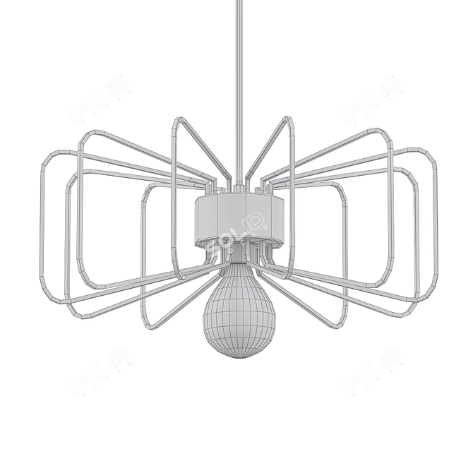 Polished Brass Pendant Light: Daisy 14 3D model image 2