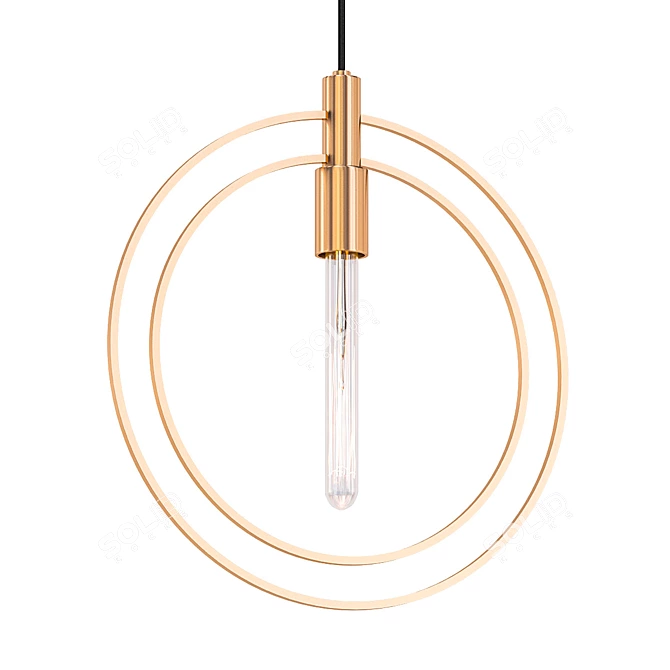 Elegant Aged Brass Pendant Light 3D model image 1