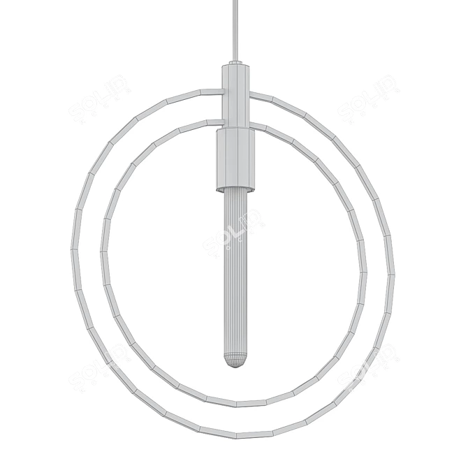 Elegant Aged Brass Pendant Light 3D model image 2