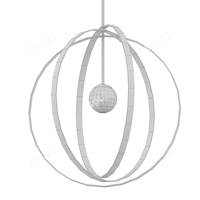 Frosted Glass Globe Pendant 3D model image 2