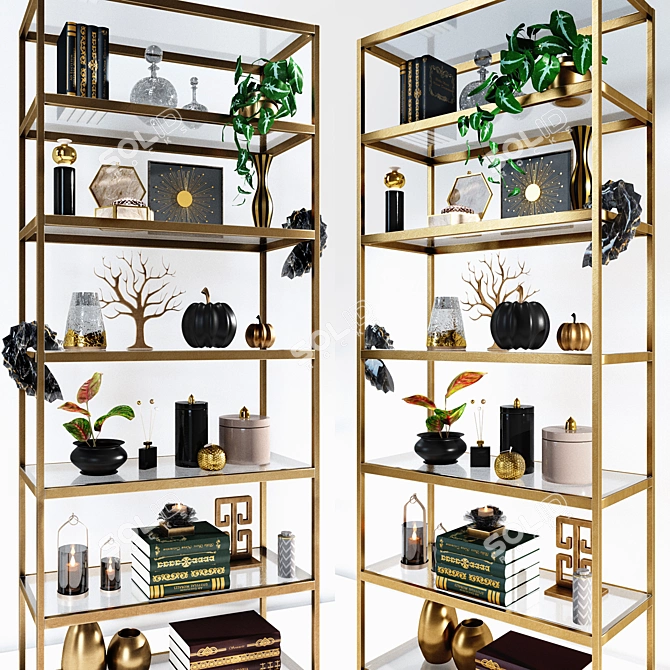 Omega Shelving Unit: Stylish Storage Solution 3D model image 2