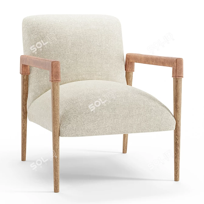 Robby Leather Lounge Chair 3D model image 1