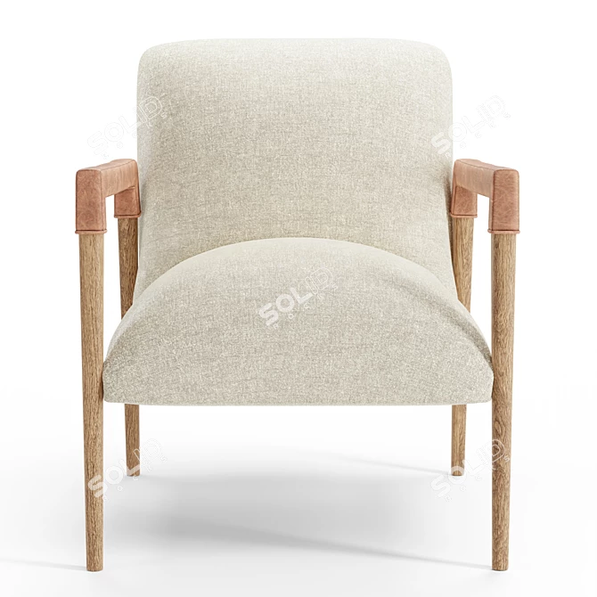 Robby Leather Lounge Chair 3D model image 2