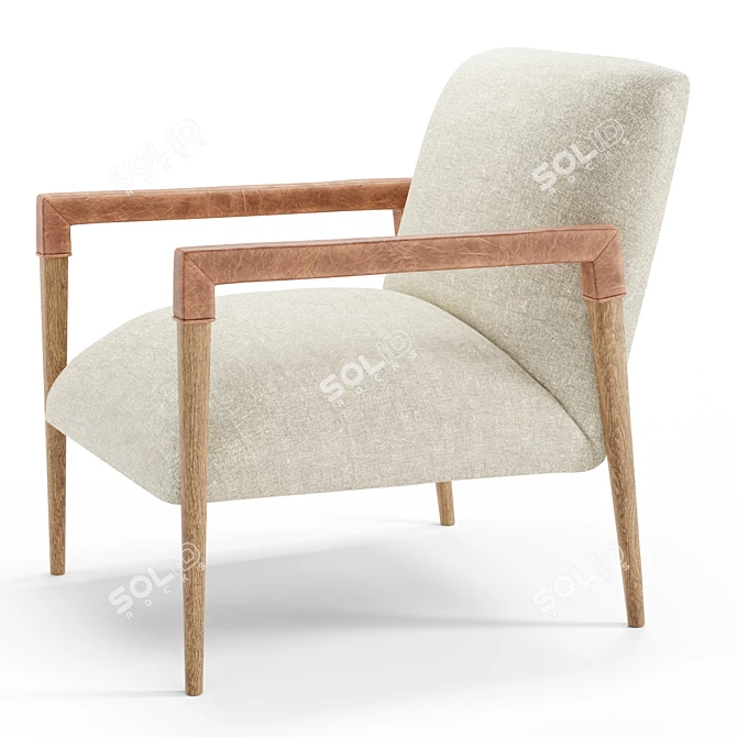 Robby Leather Lounge Chair 3D model image 4