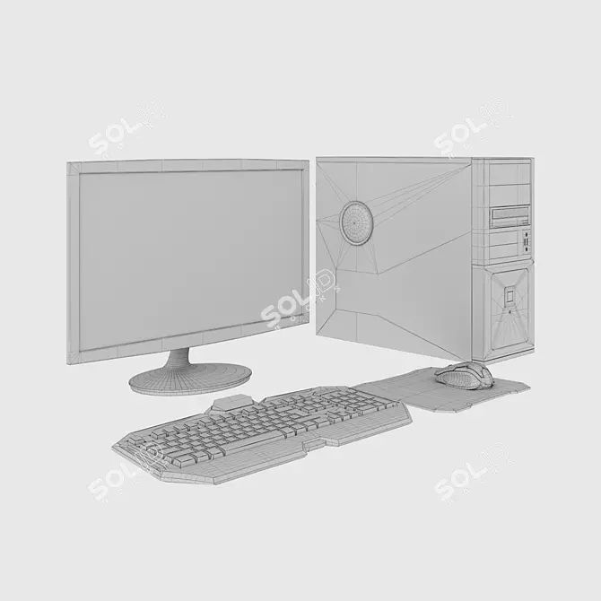 Ultimate Gaming PC Set 3D model image 7