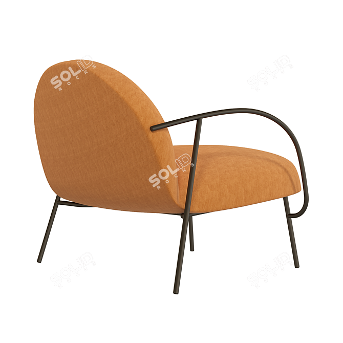 Elegant Wendelbo Armchair: Half & Half 3D model image 2