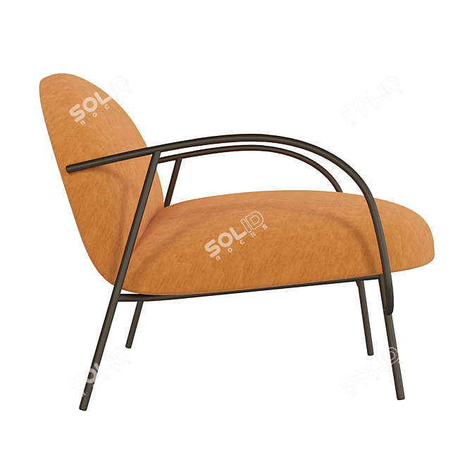 Elegant Wendelbo Armchair: Half & Half 3D model image 3