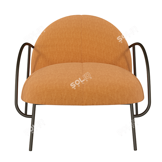 Elegant Wendelbo Armchair: Half & Half 3D model image 4