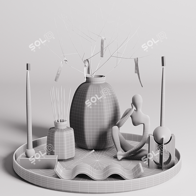 Elegant Decorative Set for Stylish Interiors 3D model image 4