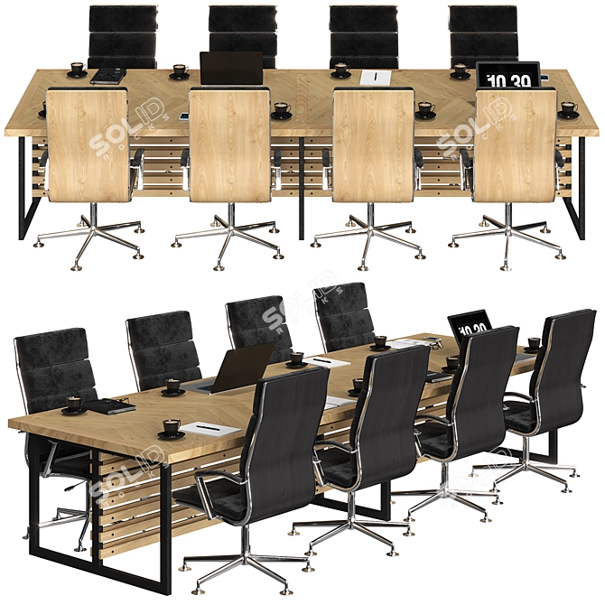 Modern Conference Table 3D model image 4