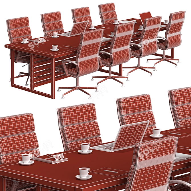 Modern Conference Table 3D model image 9