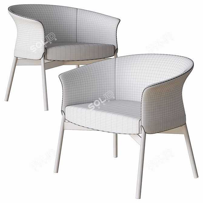 Gloria Low Armchair: Elegant Comfort 3D model image 2