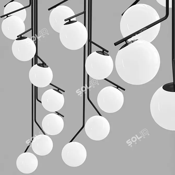 Elegant Cascade Ceiling Lamp 3D model image 4