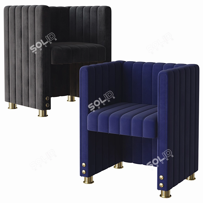 Title: Inglewood Upholstered Dining Chair 3D model image 3