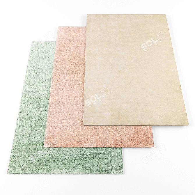 Modern Rugs Set: 4 Pieces 3D model image 1