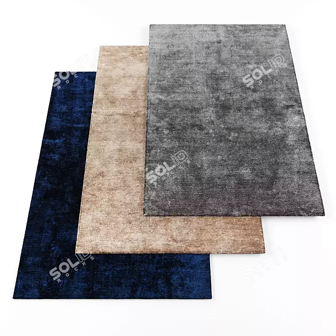 Random Set of 4 Carpets 3D model image 1