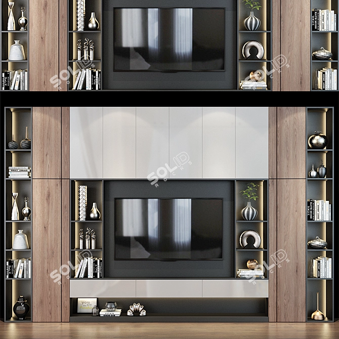 Modern TV Shelf 0385 3D model image 1