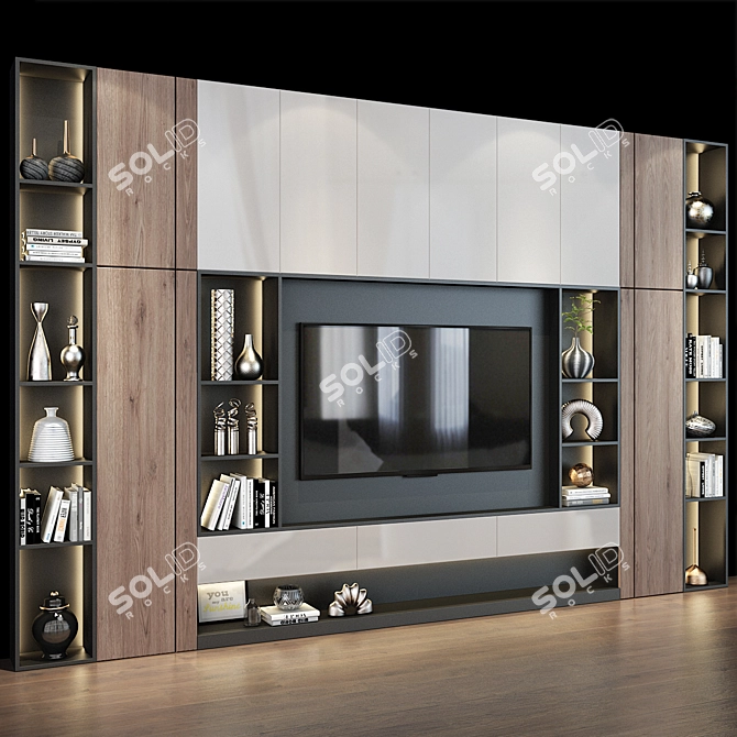 Modern TV Shelf 0385 3D model image 2