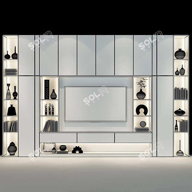 Modern TV Shelf 0385 3D model image 3