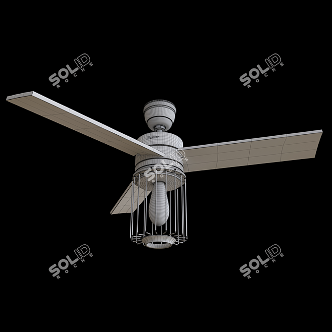 Modern 52" Ronan Ceiling Fan 3D model image 4