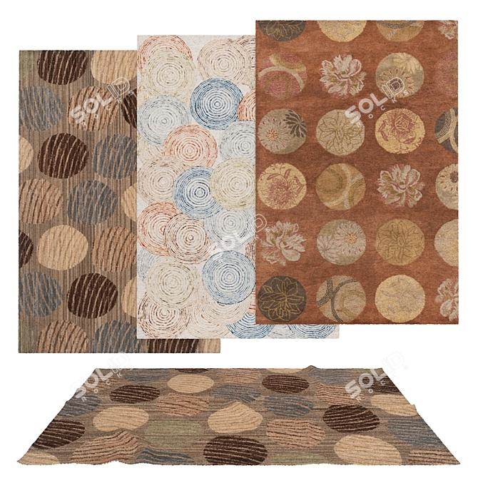 Versatile Rugs Set with Multiple Textures 3D model image 1