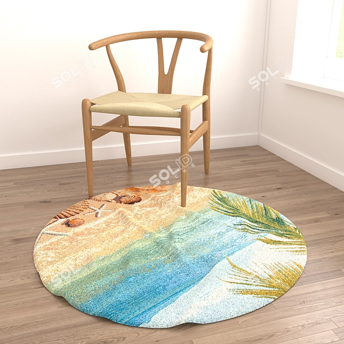 Round Rugs Set: Versatile and Detailed 3D model image 3