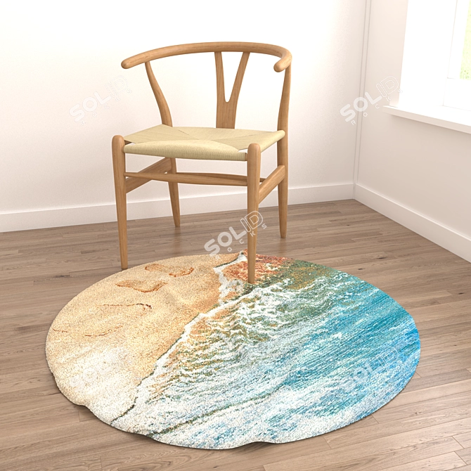 Round Rugs Set: Versatile and Detailed 3D model image 6