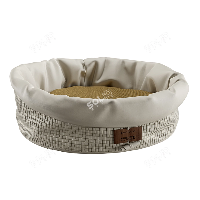 Luxury Leather Pet Bed 3D model image 1