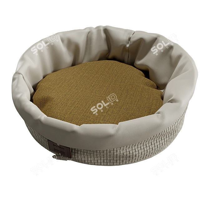 Luxury Leather Pet Bed 3D model image 2