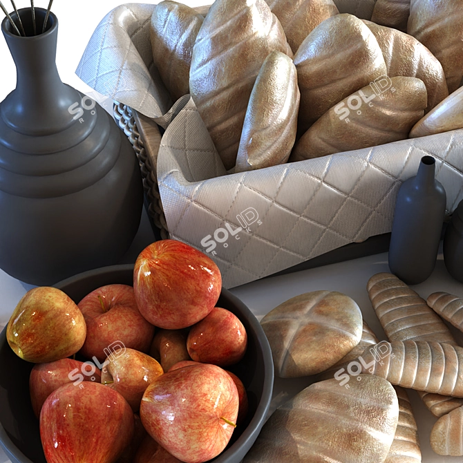 Elegant Breakfast Set Decoration 3D model image 13