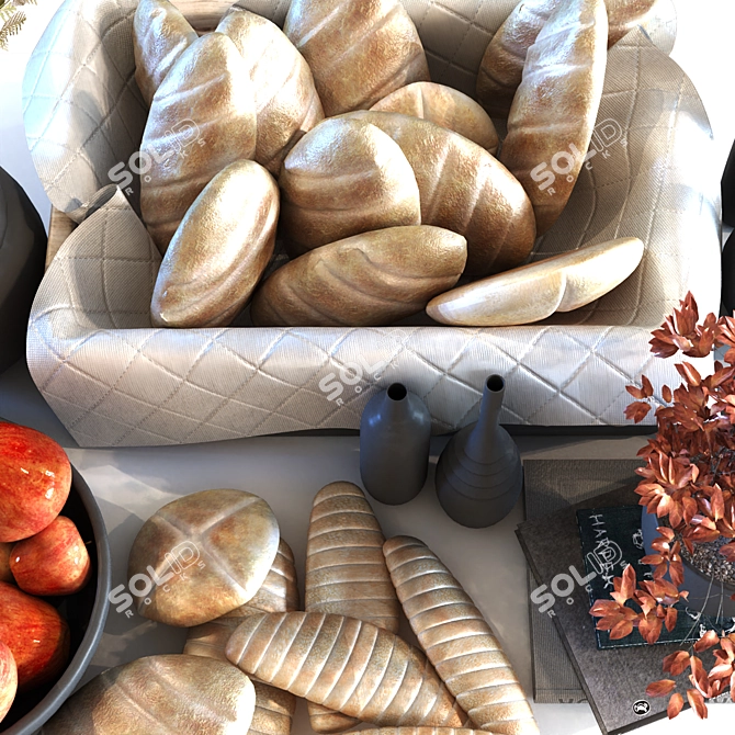 Elegant Breakfast Set Decoration 3D model image 2