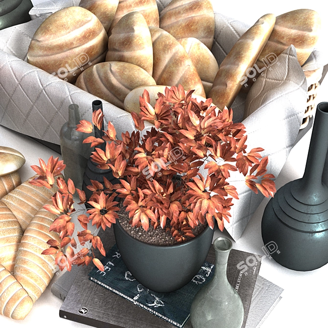 Elegant Breakfast Set Decoration 3D model image 6