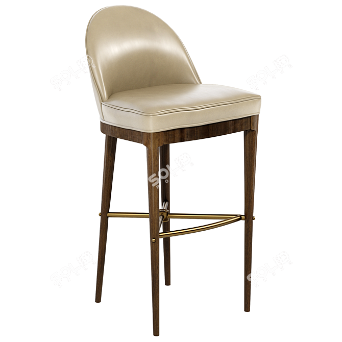 Elegant Laurent Bar Stool 3D model image 1