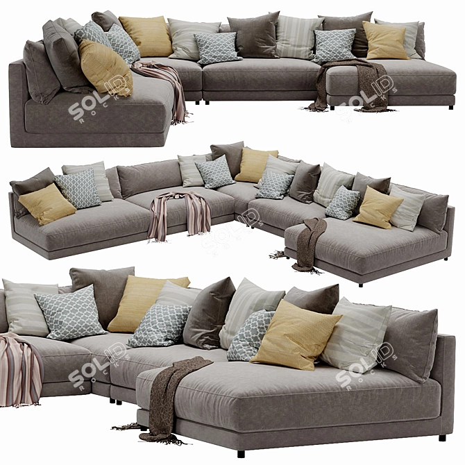 Modern Blanche Katarina Sectional 3D model image 5