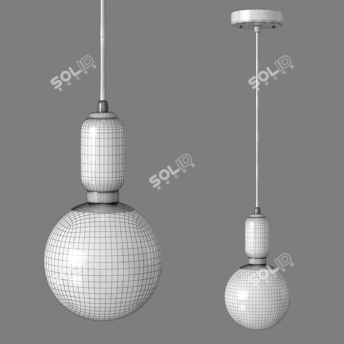 Gold Bubble Pendant Lamp by Eurosvet 3D model image 2