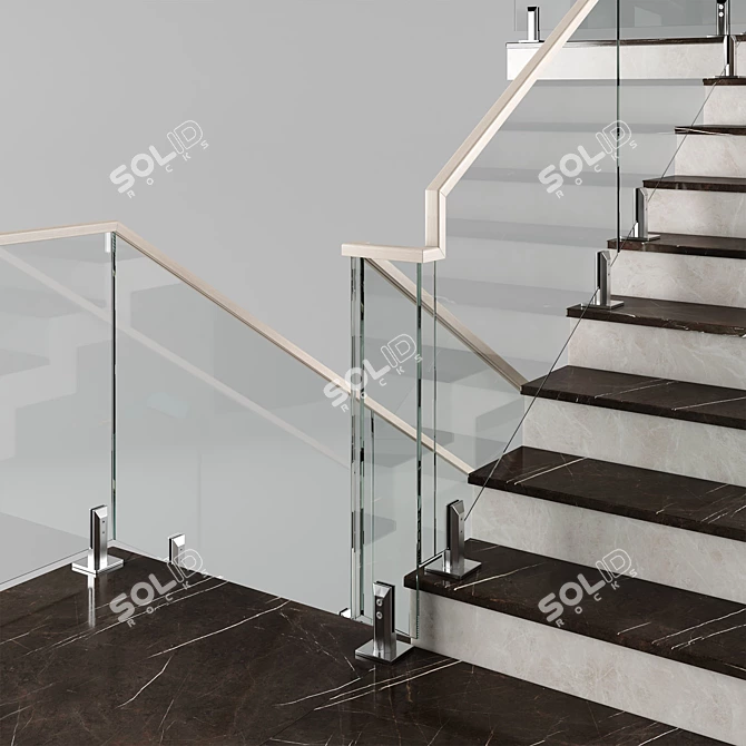 Sleek Modern Staircase for Contemporary Interiors 3D model image 6