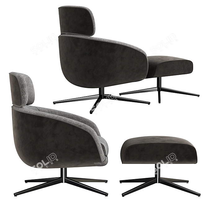 Minimalist Minotti Russell Armchair 3D model image 2