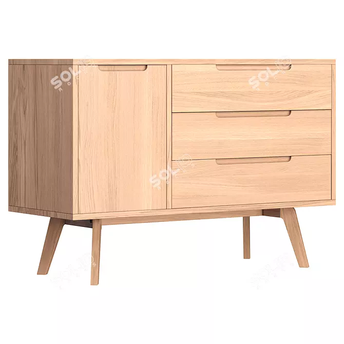 Jenson Oak Compact Dresser 3D model image 1